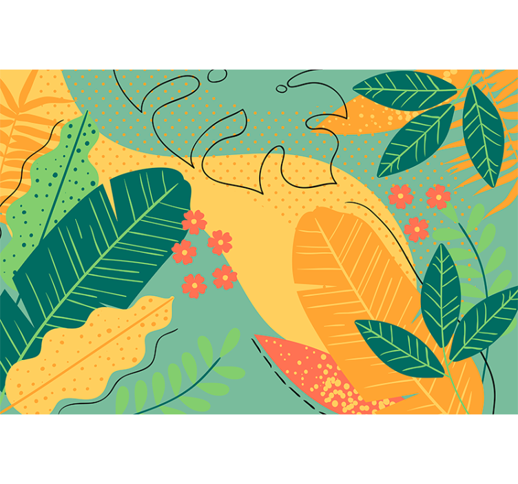 Tropiikin lehdet luonto valokuvatapetti - Tenstickers