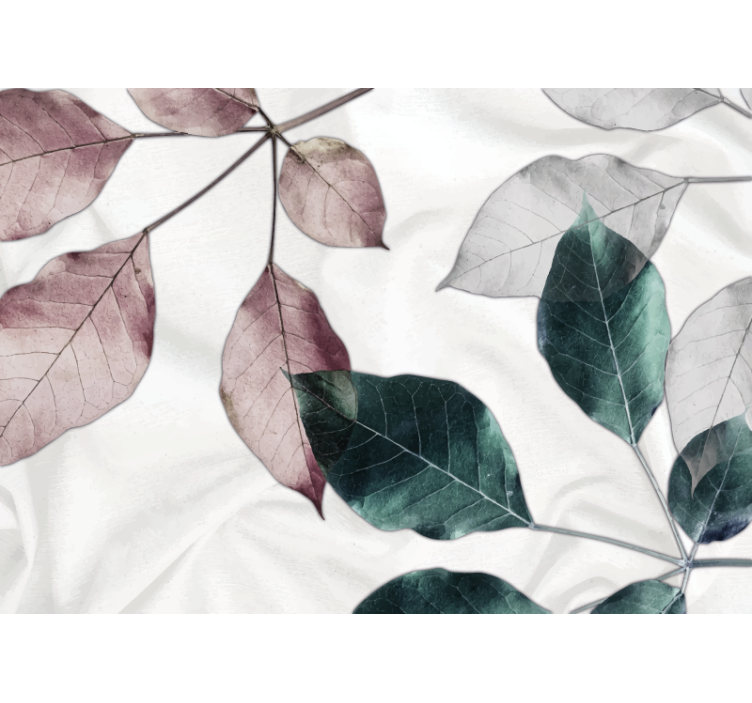 Hienovaraiset lehtikuviot kukka valokuvatapetti - Tenstickers