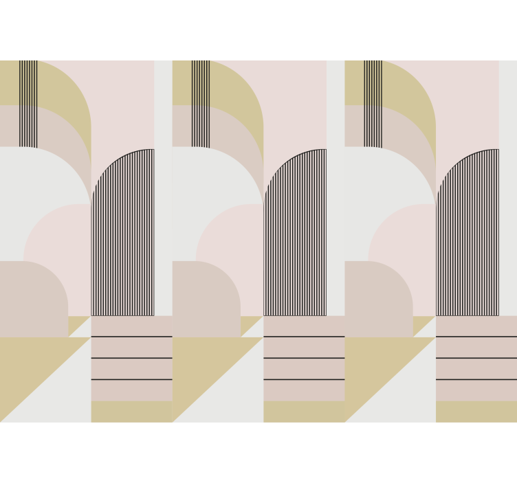 Moderni valokuvatapetti geometriset kaarikuviot - Tenstickers