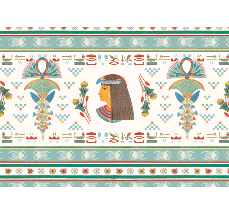 Egyptiläinen nainen profiili taide valokuvatapetti - Tenstickers