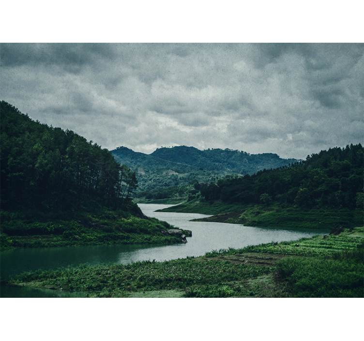 Rauhoittava vesireitti maisema valokuvatapetti - Tenstickers