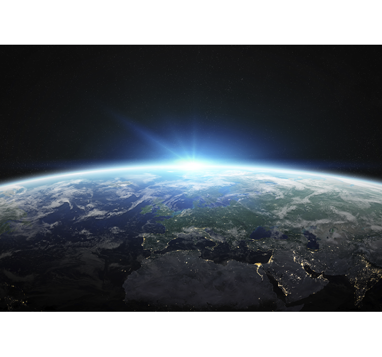 Maan horisontti hehkuu avaruus valokuvatapetti - Tenstickers