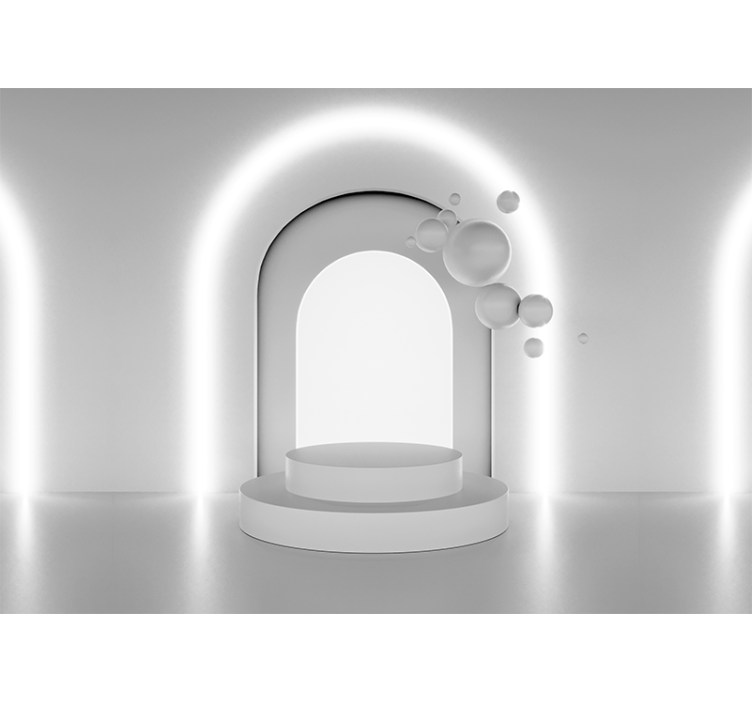 Abstrakti valokuvatapetti geometrisella kaarisuunnittelulla - Tenstickers