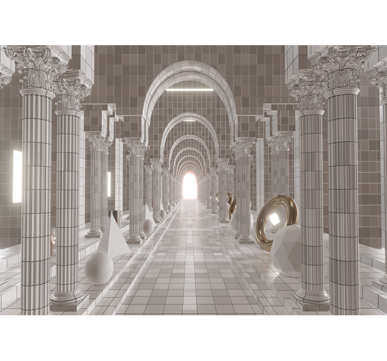 Sarakkeet optinen illuusio 3d valokuvatapetti - Tenstickers