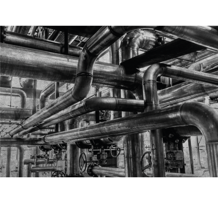 Teolliset putkikuviot valokuvatapetti - Tenstickers