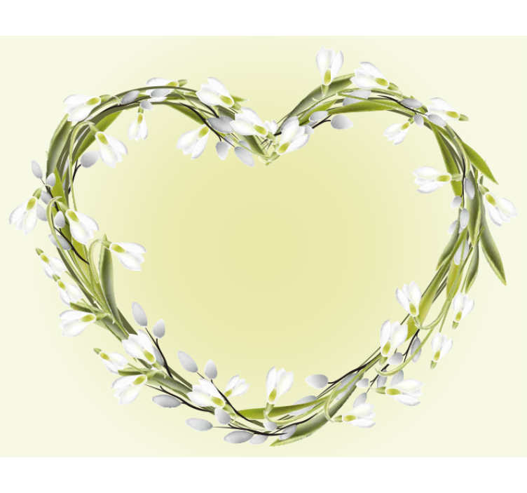 Sydämen muotoisia kukkia kukka valokuvatapetti - Tenstickers