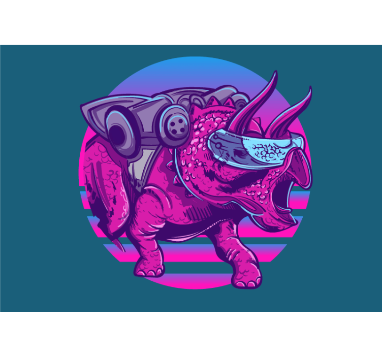 Futuristinen triceratops eläin valokuvatapetti - Tenstickers