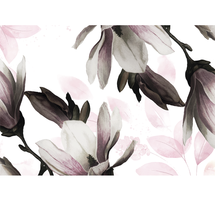 Elegantit magnolian kukat valokuvatapetti - Tenstickers