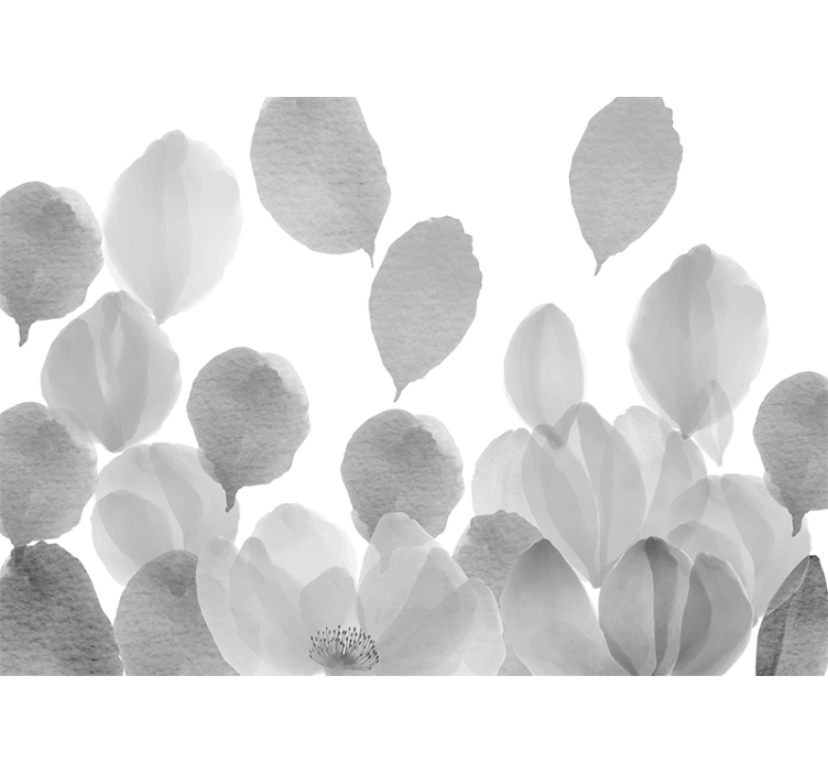 Unikko valokuvatapetti tyylikäs lehtikuvio - Tenstickers