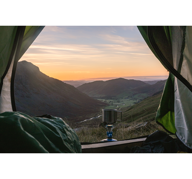 Maisema valokuvatapetti maalauksellinen vuoristomaisema - Tenstickers