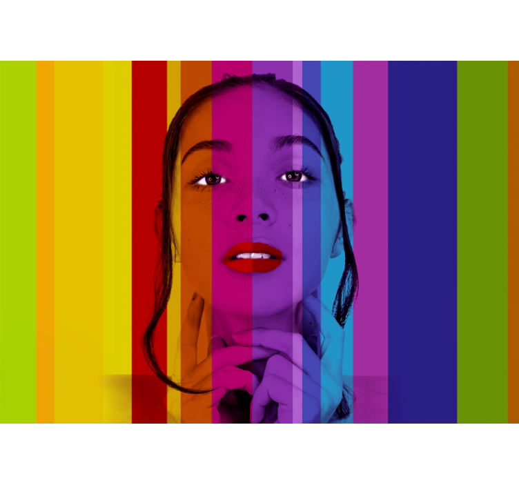 Värikäs muotokuva taide valokuvatapetti - Tenstickers