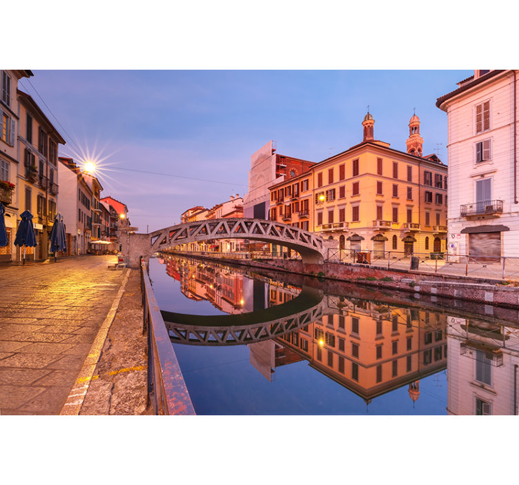 Naviglio grande canal milanossa tie valokuvatapetti - Tenstickers