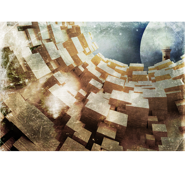 Geometrinen rakenteen muodostus abstrakti valokuvatapetti - Tenstickers