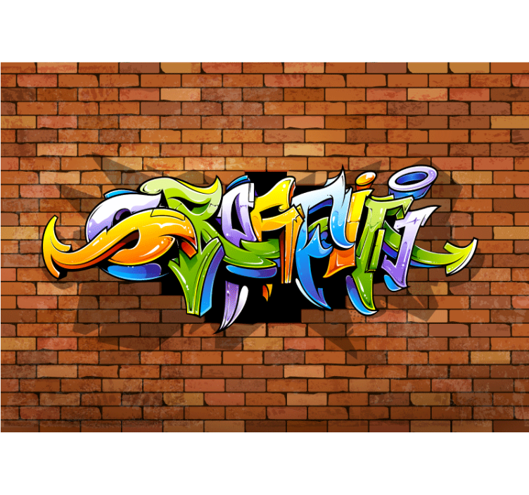 3d graffiti seinä musiikki aiheinen valokuvatapetti - Tenstickers