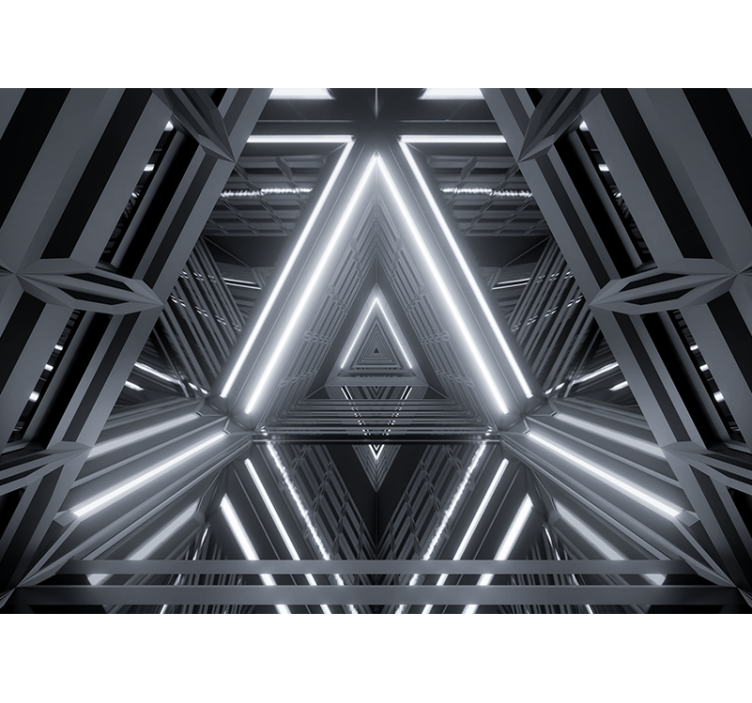 Abstrakti valokuvatapetti kolmioita hohtava kuvio - Tenstickers