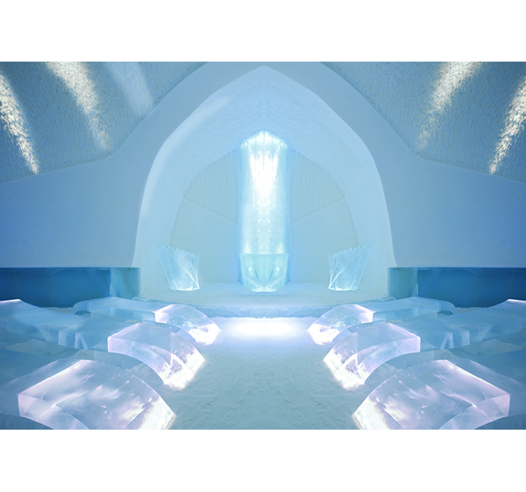 Jääkristallien rauhoittava luonto valokuvatapetti - Tenstickers