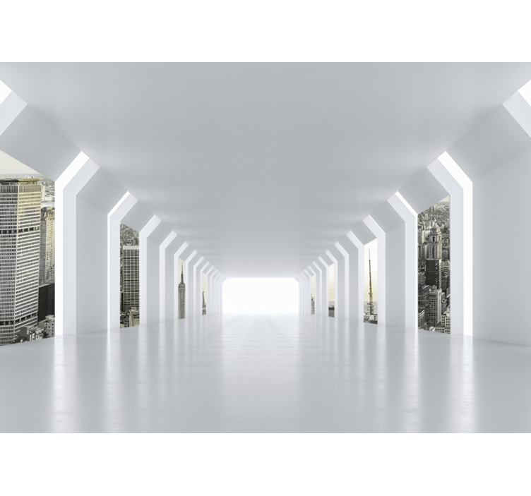 Kaupungin futuristinen maisemavalokuvatapetti - Tenstickers