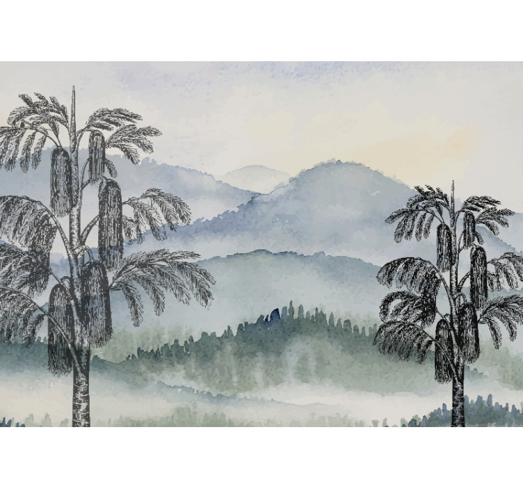 Vuoristomaisema luonto valokuvatapetti - Tenstickers