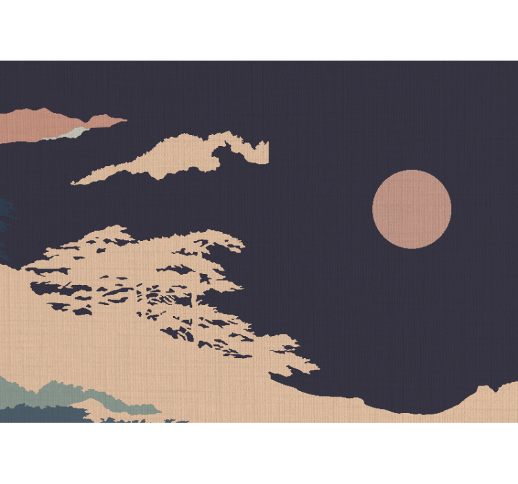 "japani-tyylinen" tumma taiteellinen metsä vintage valokuvatapett - Tenstickers