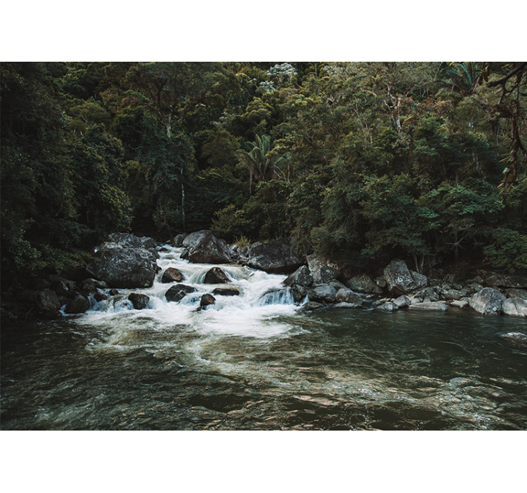 Rauhallinen jokikohtaus luonto valokuvatapetti - Tenstickers