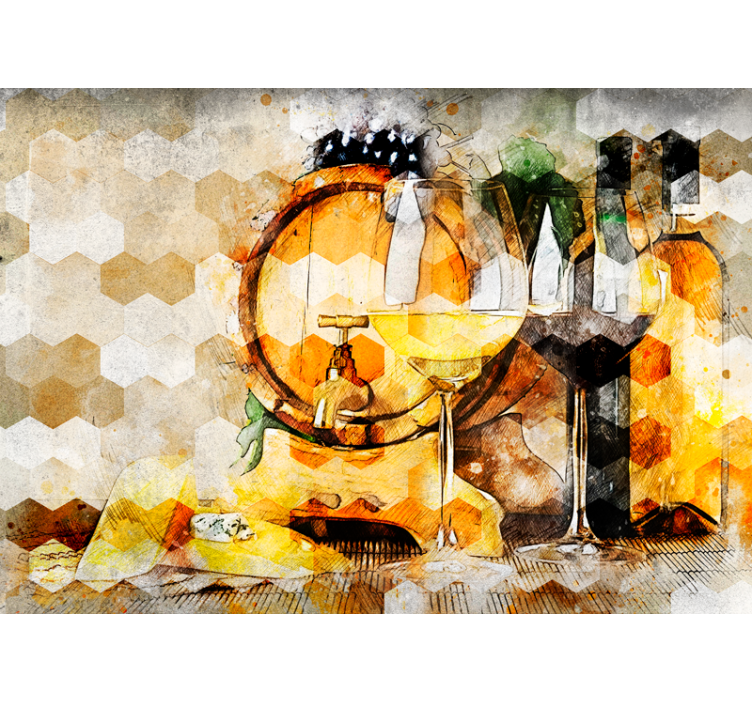 Viinipynni-taide musiikki valokuvatapetti - Tenstickers
