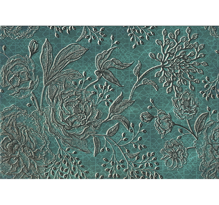 Kukka valokuvatapetti monimutkaisella kukkakuviolla - Tenstickers