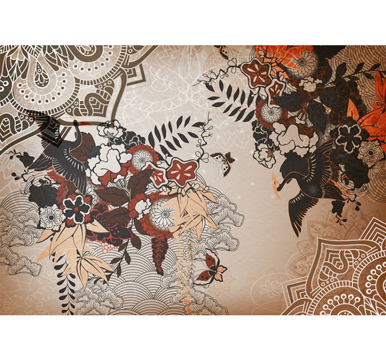 Mandala kukkakuviot valokuvatapetti - Tenstickers