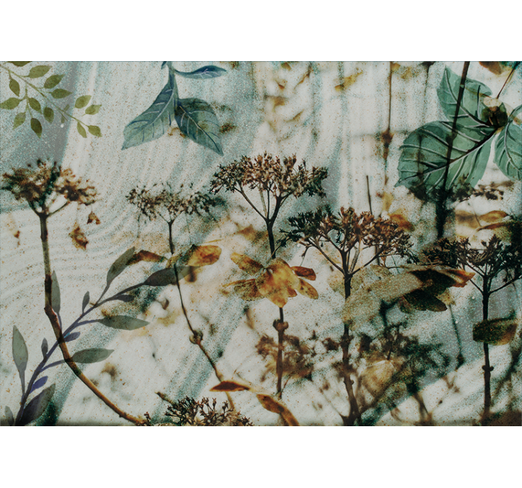 Kukka valokuvatapetti lehtikuvioinen asetelma - Tenstickers