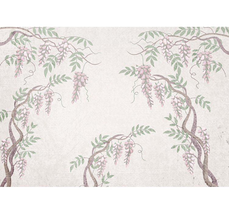 Herkkiä kukkaviiniköynnöksiä kukka valokuvatapetti - Tenstickers