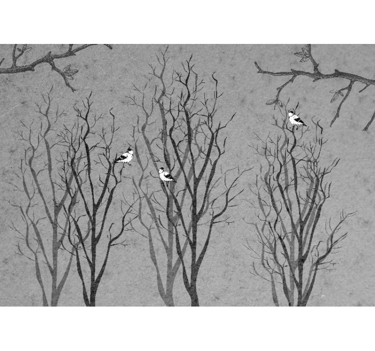 Oksatlintujen kanssa puu valokuvatapetti - Tenstickers