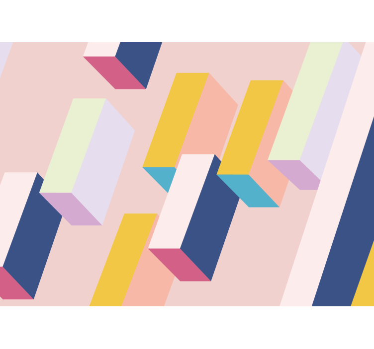 Abstrakti valokuvatapetti geometrinen lohkojärjestys - Tenstickers