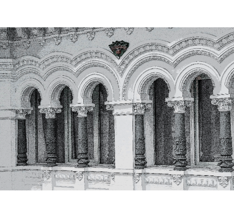 Klassinen taide valokuvatapetti arkkitehtoniset kaaret - Tenstickers