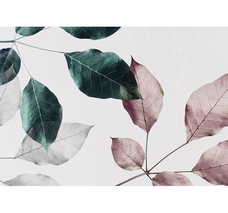 Elegant leaf elements luonnonlehväkuvio tapetti - Tenstickers