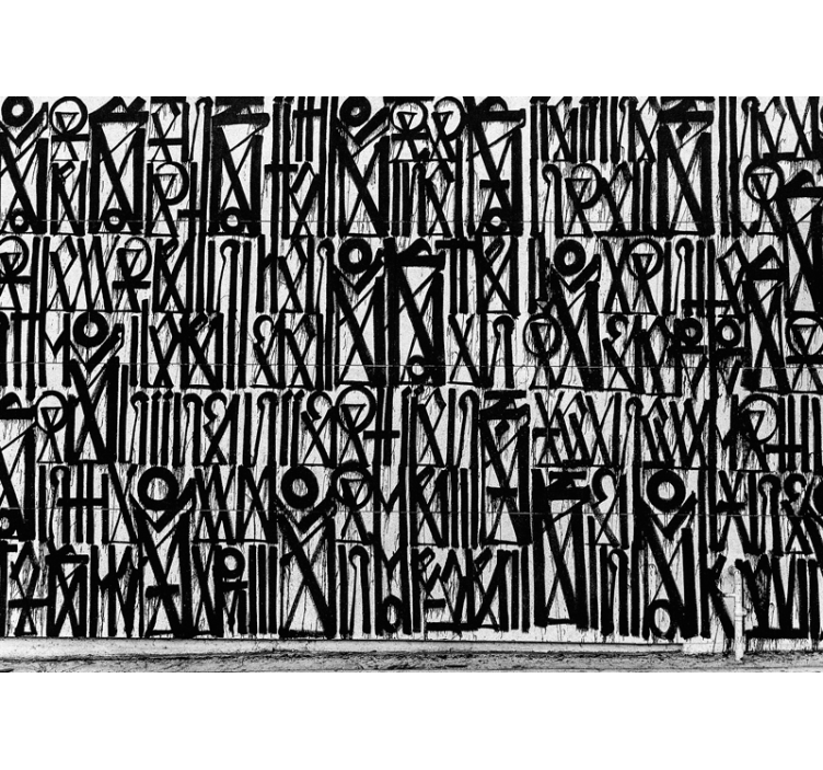 Graffiti valokuvatapetti mustat abstraktit kuviot - Tenstickers