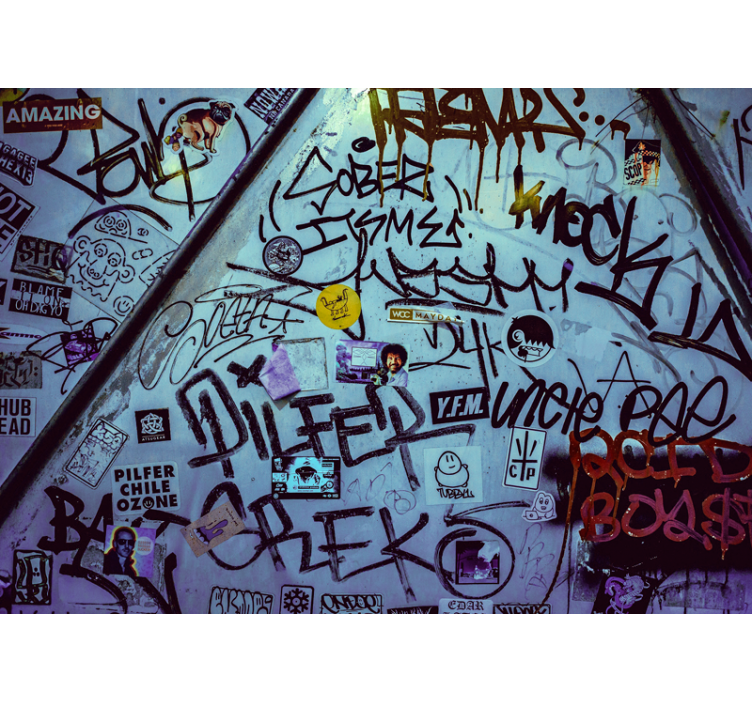 Kaupungin taggaustaiteen graffitivalokuvatapetti - Tenstickers