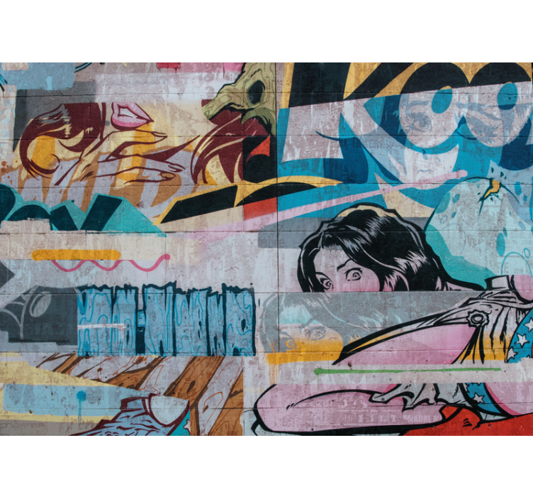 Kaupungin graffiti valokuvatapetti - Tenstickers