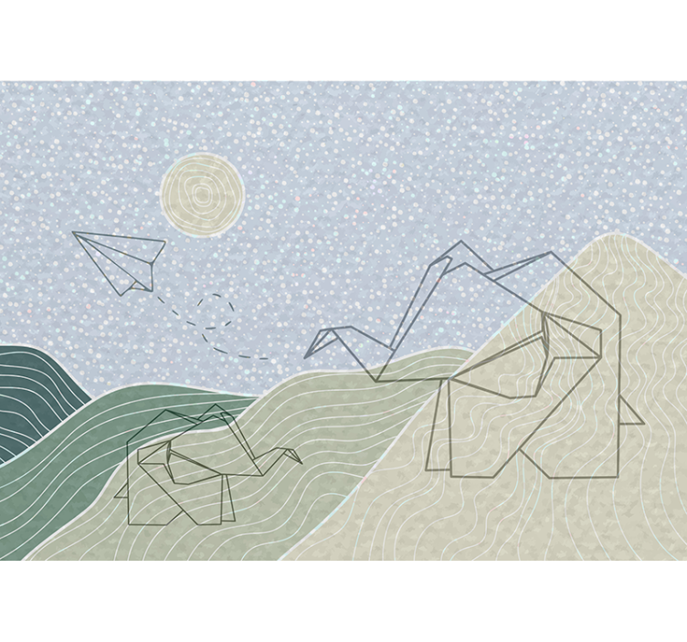 Japandi norsumuotoilu lasten makuuhuoneen valokuvatapetti - Tenstickers