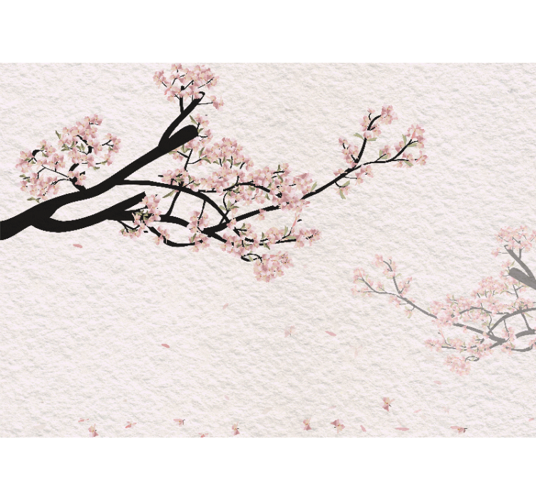 Kirsikankukka panoraama valokuvatapetti - Tenstickers