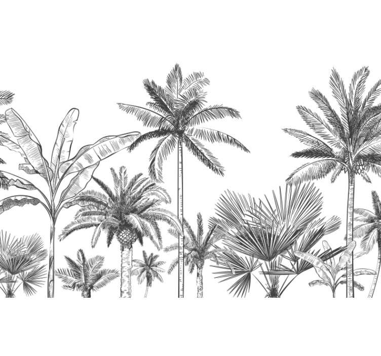 Viidakon seinämaalaus panoraama valokuvatapetti - Tenstickers