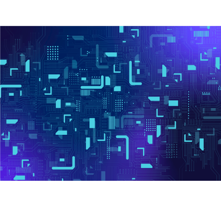 Elektroninen piiri abstraktinen valokuvatapetti - Tenstickers