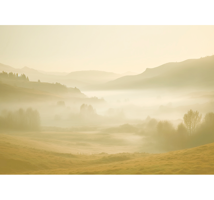 Beige ja sumuiset näkymät valokuvatapetti vuori - Tenstickers