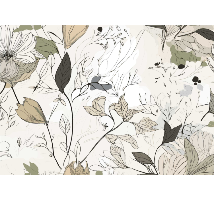 Piirtää kukkia kylpyhuone valokuvatapetti - Tenstickers