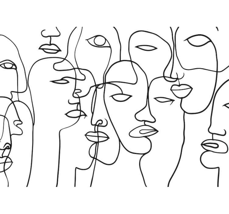 Kasvokuvio abstrakti valokuvatapetti - Tenstickers