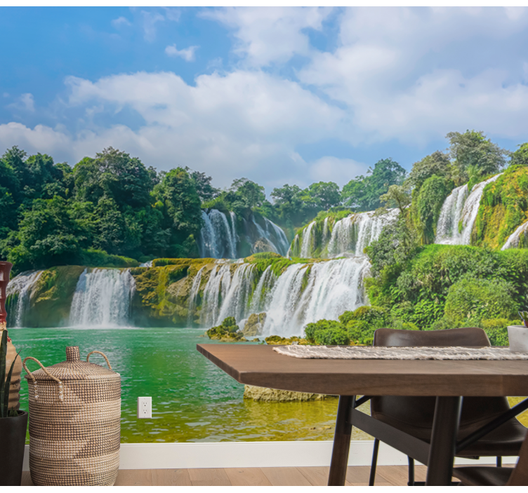 3d trooppinen vesiputous 3d valokuvatapetti - Tenstickers