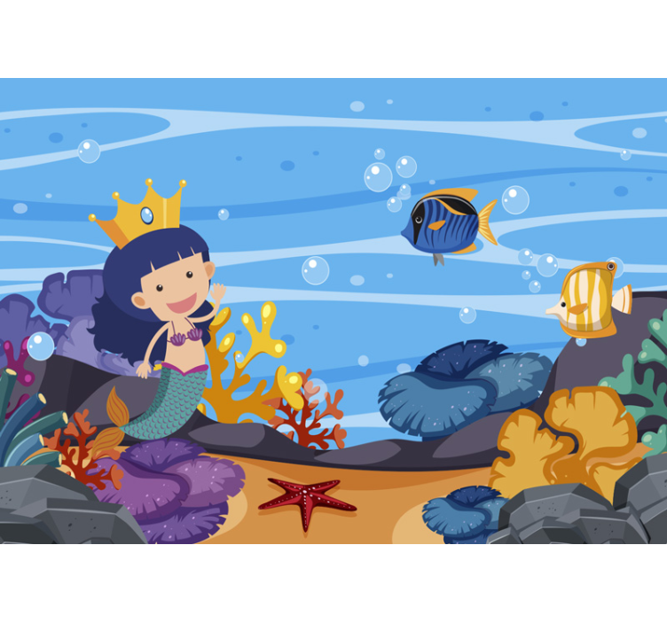 Valokuvatapetti merenneito lapsille - Tenstickers