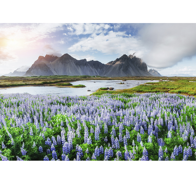 Lush blue lupines vuori valokuvatapetti - Tenstickers