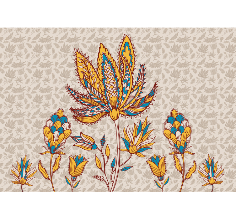 Upea paisley asetettu valokuvatapetti kukka - Tenstickers