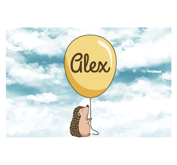 Ihana siili ja ilmapallo makuuhuone valokuvatapetti - Tenstickers