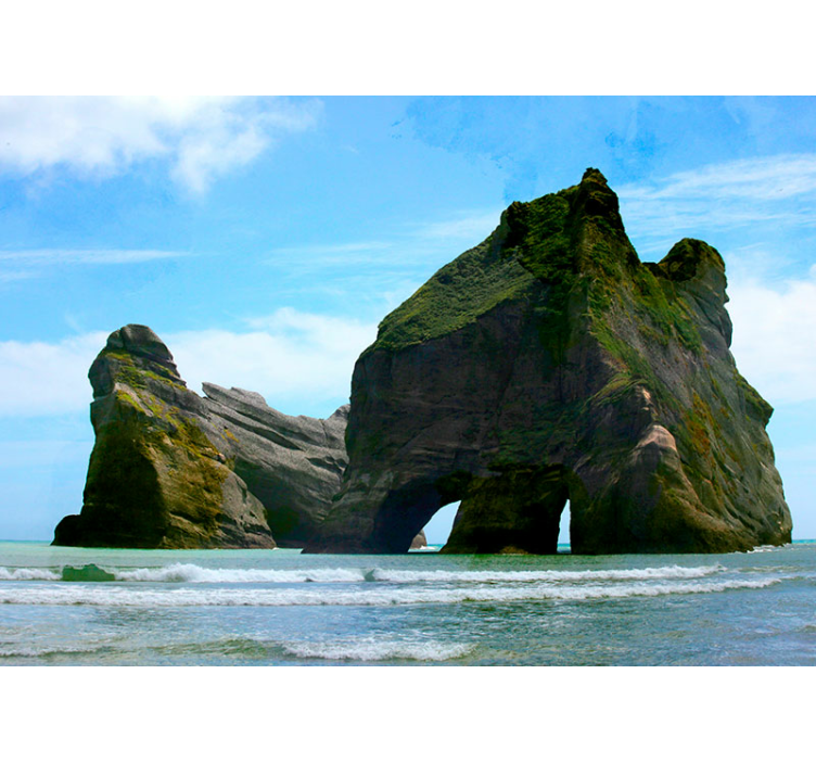 Wharariki-ranta valokuvatapetti meri - Tenstickers