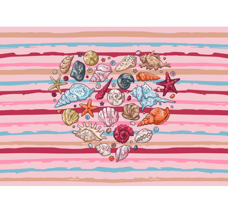 Simpukankuoria mereneläviä eläin valokuvatapetti - Tenstickers